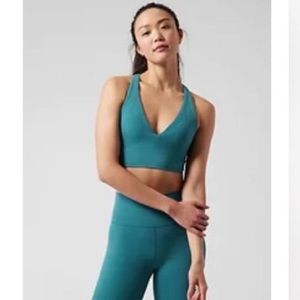 ATHLETA SET💚 Transcend Bra/Tights Borealis Green